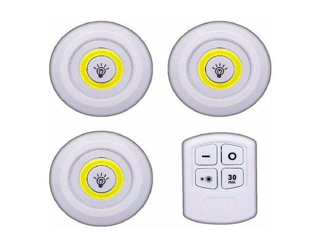&u+ SET 3 LUCES LED + CONTROL REMOTO PLACARD 