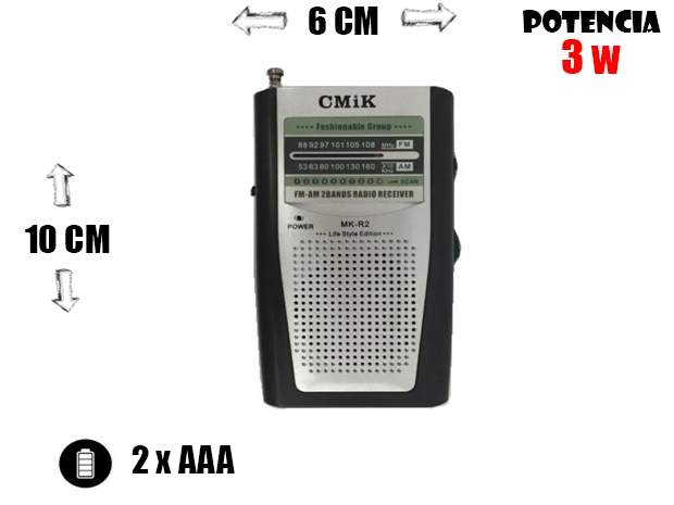 &u++ RADIO AM/FM 2 BANDAS MK- R2