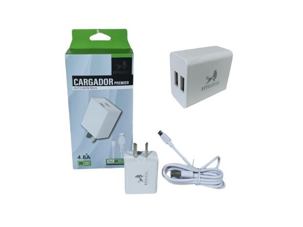 &u+ CARGADOR CELULAR TIPO V8 4.8A + 2 USB DESMONTABLE RC4800A