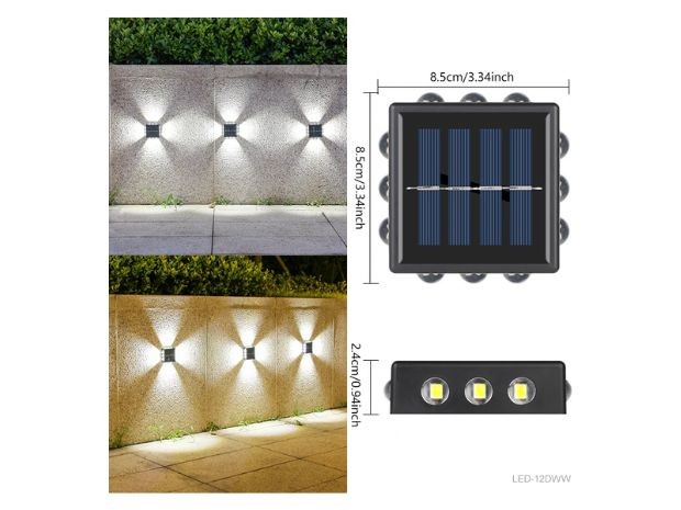 &u+ LAMPARA DE PARED 12 LED CALIDO X2 LED-12DWW