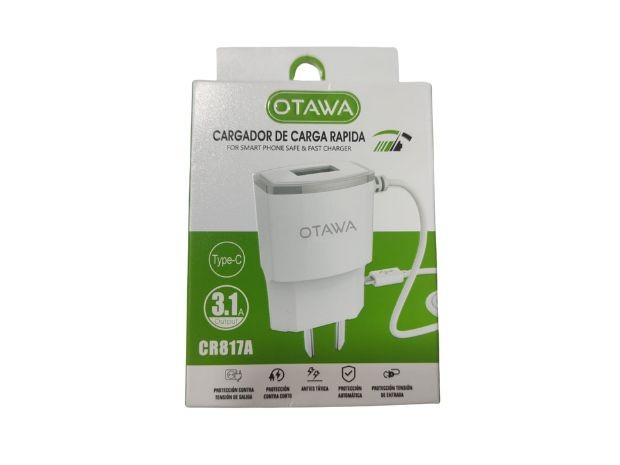 &u+ CARGADOR CELULAR TIPO C OTAWA 3.1 AMP TURBO POWER