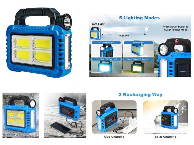 &u+  REFLECTOR SOLAR LED MULTIFUNCIONAL HB-8678-4
