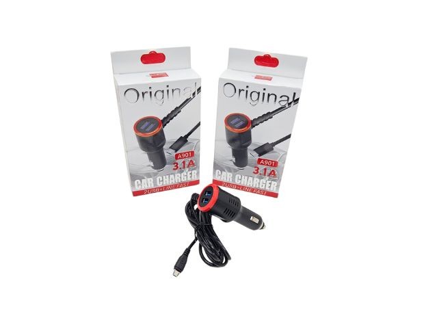 &u+ CARGADOR AUTO + 2 USB TIPO V8 3.1A S-202