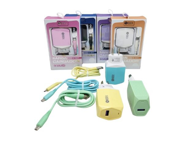 &u+ CARGADOR CELULAR TIPO V8 5.1A 2 USB DESMONTABLE IBEK IB5017