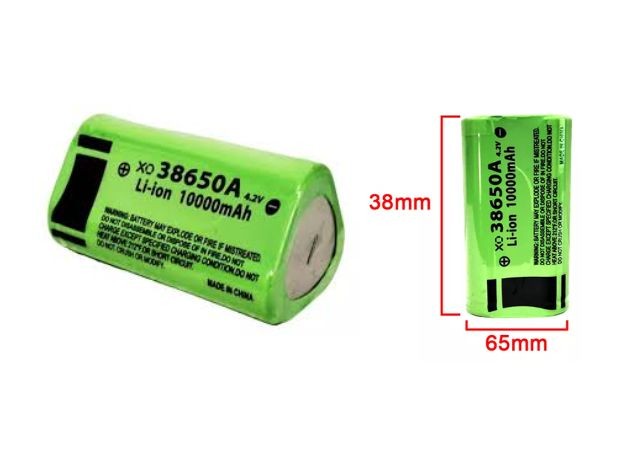 &u+ BATERIA PILA RECARGABLES 38650 10000 MAH VERDE