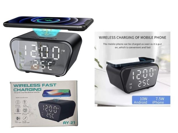 &u+ RELOJ DESPERTADOR CARGA INALAMBRICO AY-21