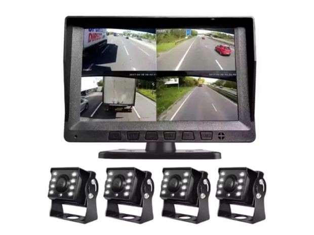 &u+ KIT DE SEGURIDAD PARA CAMION PANTALLA + 4 CAMARAS SQ-07-BSD-4
