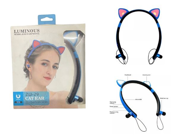 &u+ AURICULAR BLUETOOTH BT ZW-29 OREJAS GATO