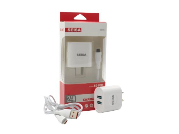 &u+ CARGADOR CELULAR TIPO IPHONE 2.4A 2 USB DESMONTABLE SQ-U01P