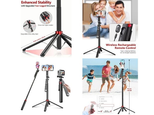 &u+ TRIPODE CELULAR Y GOPRO + BT 1,8MTS WEP-P515