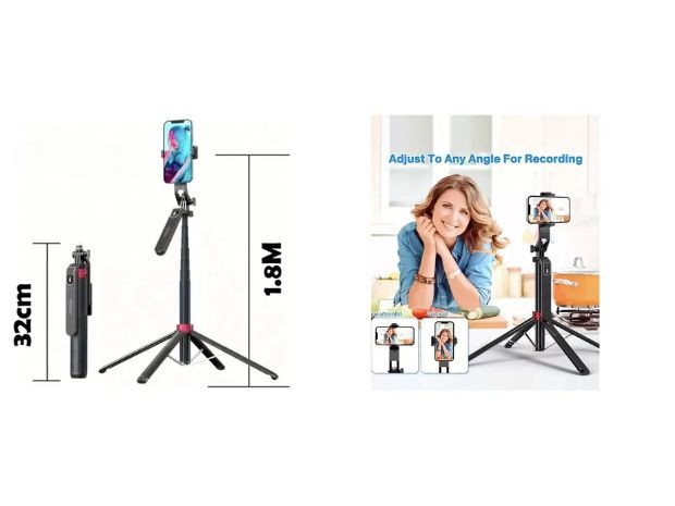 &u+ TRIPODE  CELULAR Y GOPRO + BT  + SEGUIMIENTO 1,8MTS WEP-Q185