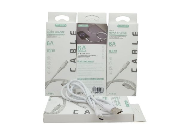 &u+ CABLE CARGADOR TIPO C  6A CAJA CARGA Y DATOS H-TC