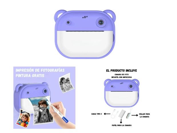 &u+ CAMARA DE FOTO INFANTIL MODELO CARACOL HD SQ-XJ04D