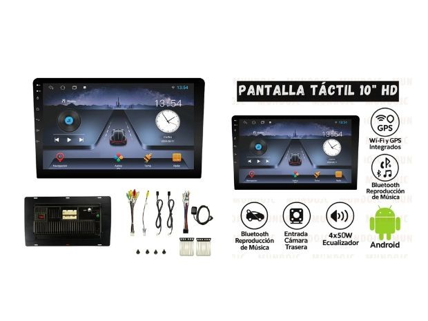 &u+ STEREO ANDROID AUTO 10 CAM TRASERA Y CAR PLAY QM-10048