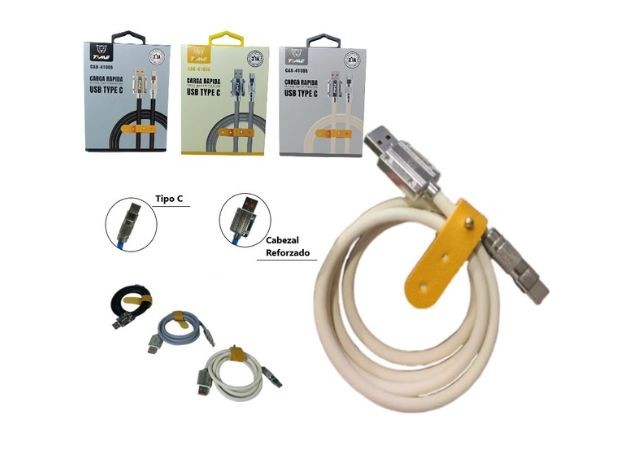 &u+ CABLE CARGADOR TIPO C PUNTA METAL REFORZADO CAB-41011