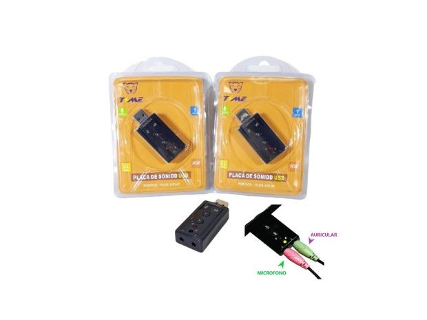 &u+ ADAPTADOR USB 7.1 AUDIO SALIDA SIMPLE TMPAS8410