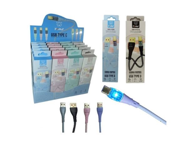 &u++ CABLE CARGADOR TIPO C 3.1A CON LUZ CAB-41001