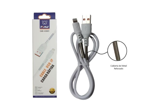 &u++ CABLE CARGADOR TIPO IPHONE 3.1A CAB-43003