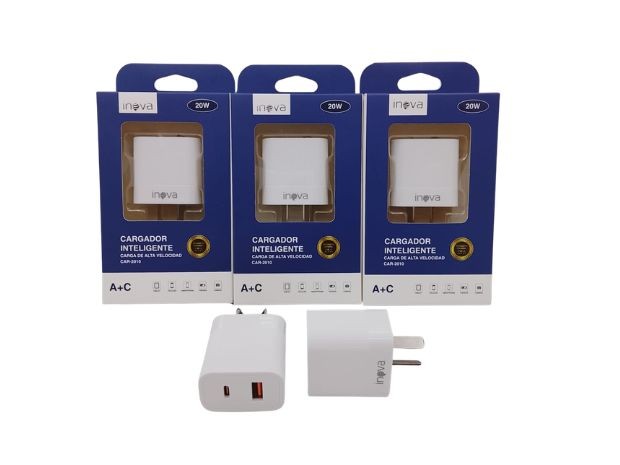 &uu  CARGADOR CELULAR TIPO C 20W INOVA CAR-2010