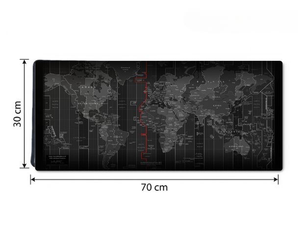 &uu MOUSE PAD GRANDE ANTIDESLIZANTE (70x30CM) MUNDO
