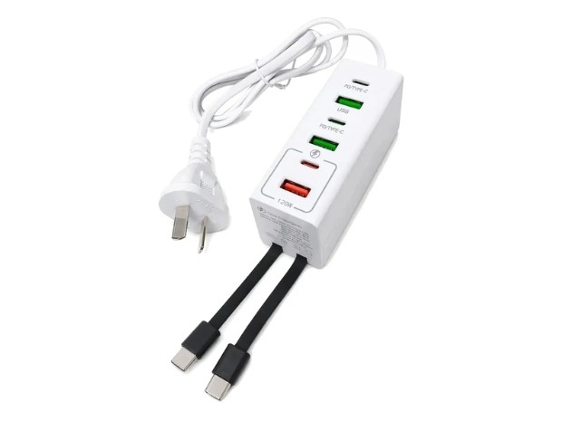 &uu ADAPTADOR AUTO 12V + PD + 4 USB 120W DF-044(289)