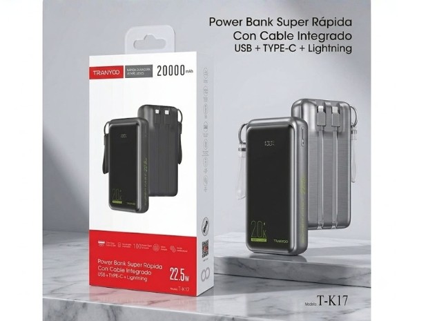 &uu POWER BANK 20,000 MAH T-K17