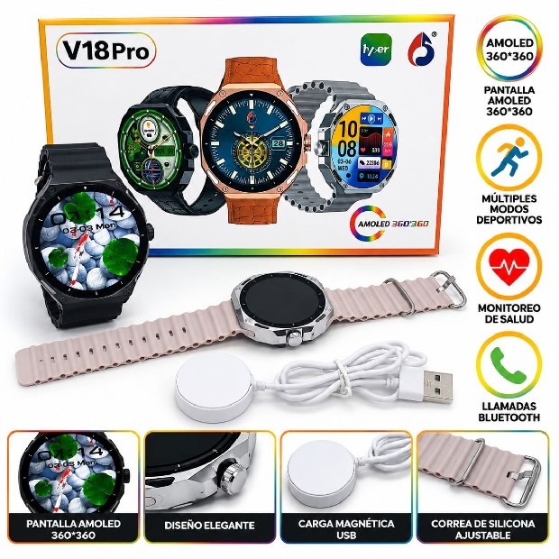 &uu RELOJ INTELIGENTE SMARTWATCH V18 PRO (137)