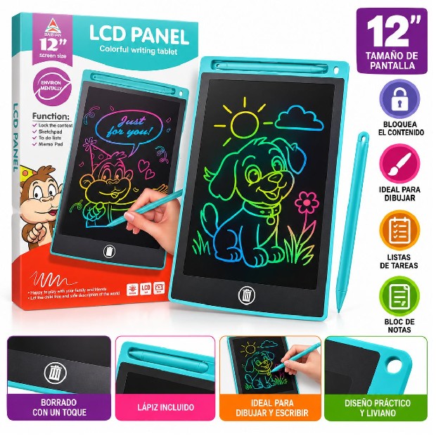 &ua TABLETA PIZARRA MAGICA LCD 12 PULGADAS BAIBIAN