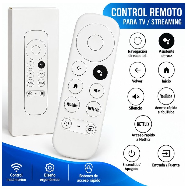 &ua CONTROL REMOTO PARA TV BOX CHROMECAST 4 (1316A)