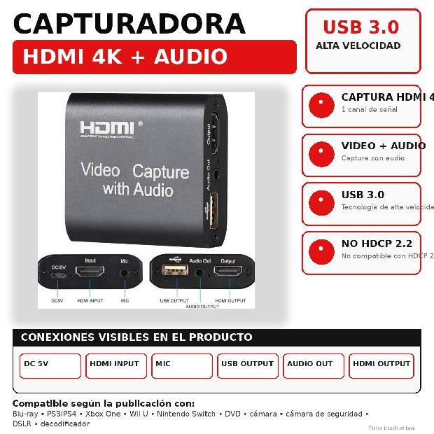 &ua CAPTURADORA DIGITAL HDMI 1080P SM-C7843HDMI