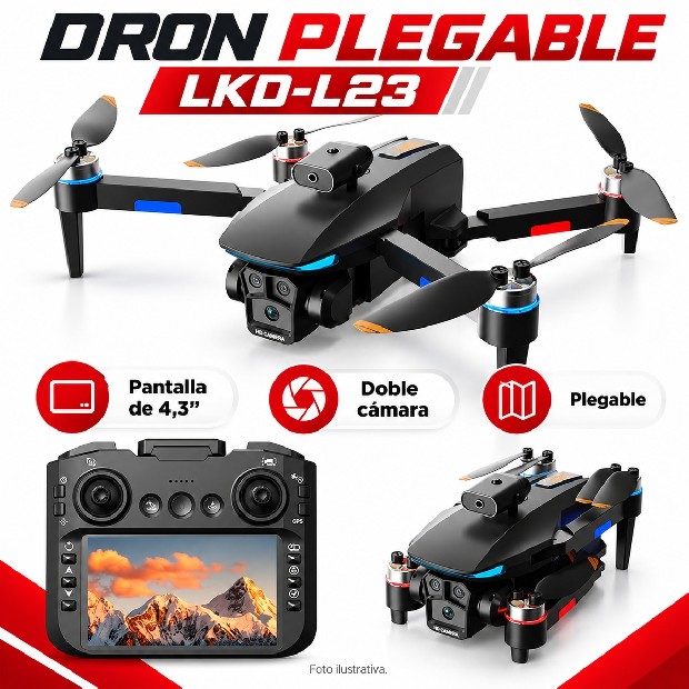 &ua DRONE CUADRICOPTERO + CAMARA + PANTALLA LKD-L23