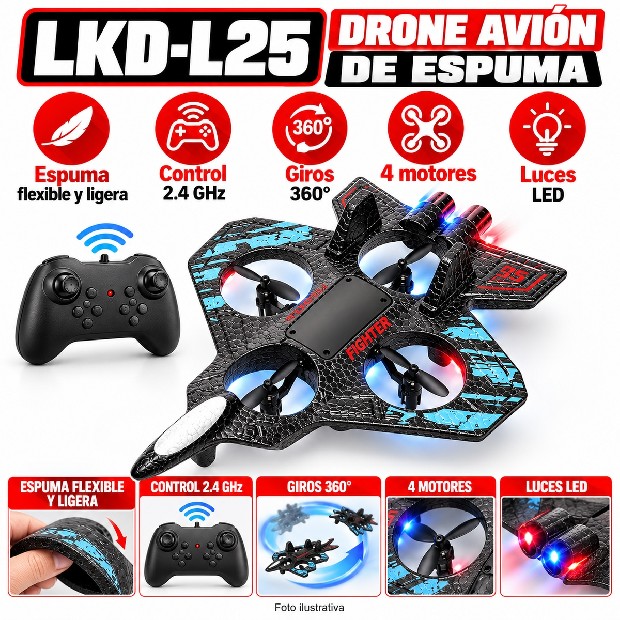 &ua DRONE AVION LIVIANO ACROBATICO LKD-L25