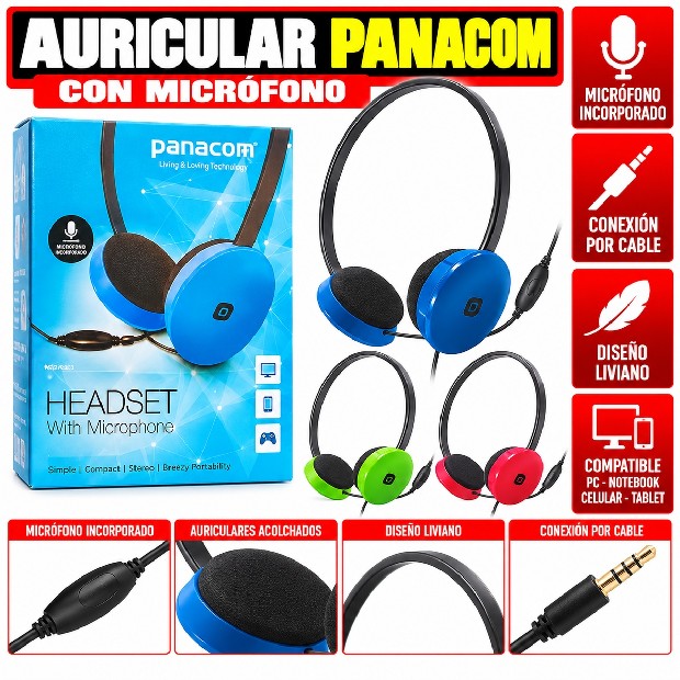 &+ AURICULAR PC VINCHA CON MICROFONO HO-9812