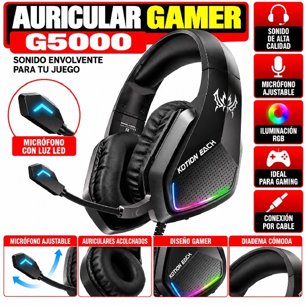 &ua  AURICULAR PS4 / PC / XBOX ONE GAMER G5000