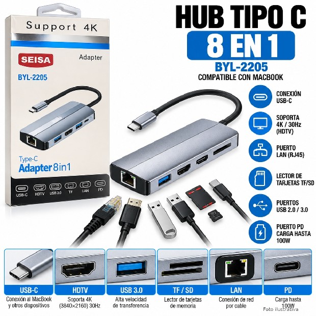 &ua HUB TIPO C MACBOOK BYL-2205