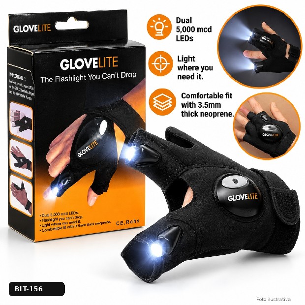 &ua GUANTES CON LUZ LED LINTERNA