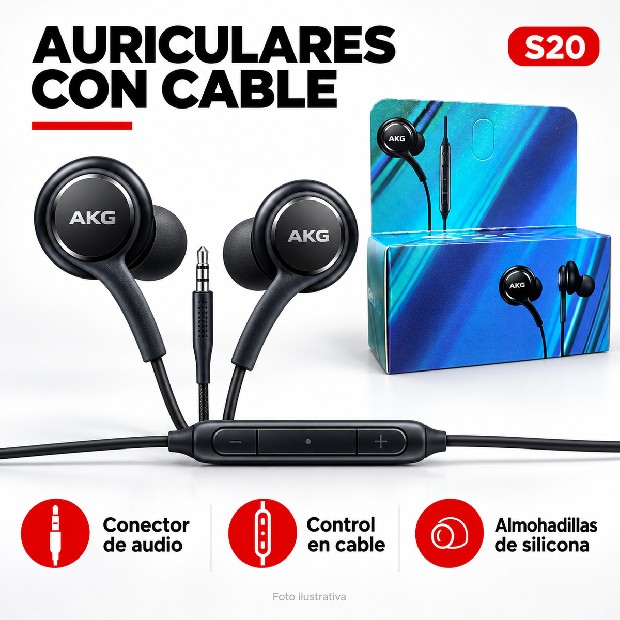 &ua AURICULAR CABLE MANOS LIBRES SAM GALAXY S20+ CAJA