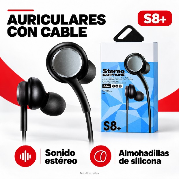 &ua AURICULAR CABLE MANOS LIBRES SAM GALAXY S8+ CAJA