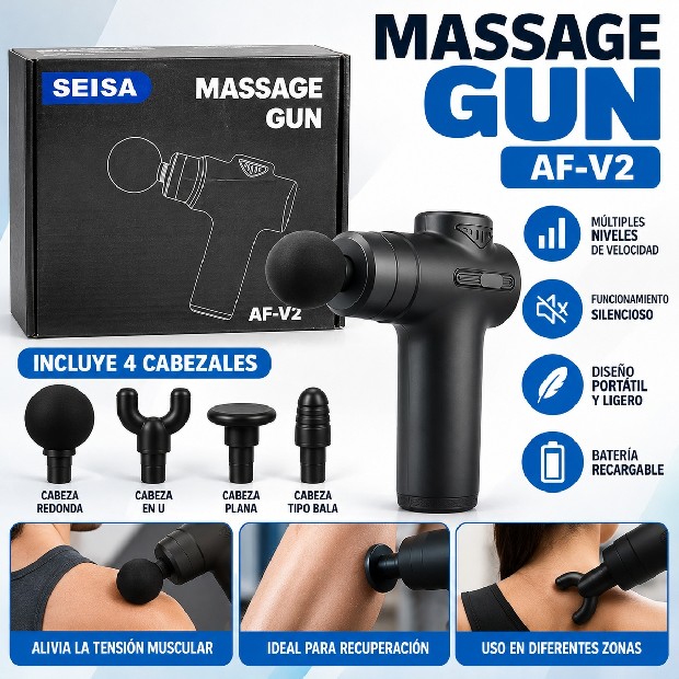 &ua PISTOLA MASAJEADORA REHABILITACION MUSCULAR AF-V2