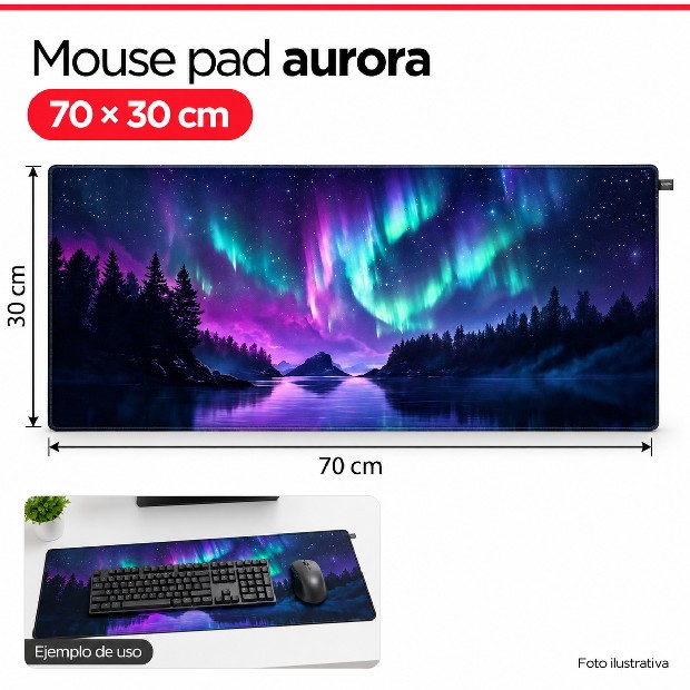 &ua MOUSE PAD GRANDE ANTIDESLIZANTE (70x30CM) AURORA