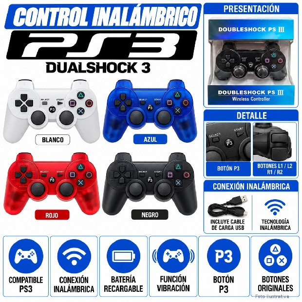 &ua JOYSTICK PS3 COLOR SURTIDOS S.M