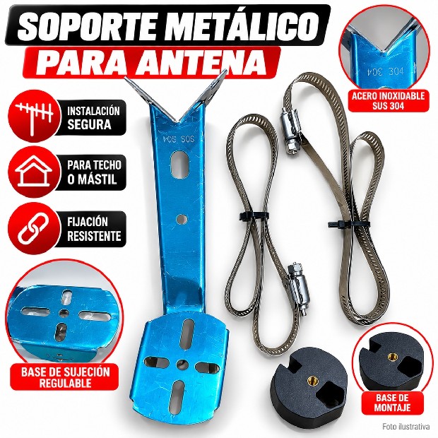 &ua SOPORTE METAL STARLINK MINI ABRAZADERAS (3703)