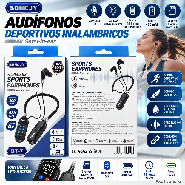 &ua AURICULAR BT BLUETOOTH SPORT BT-7 (4406)